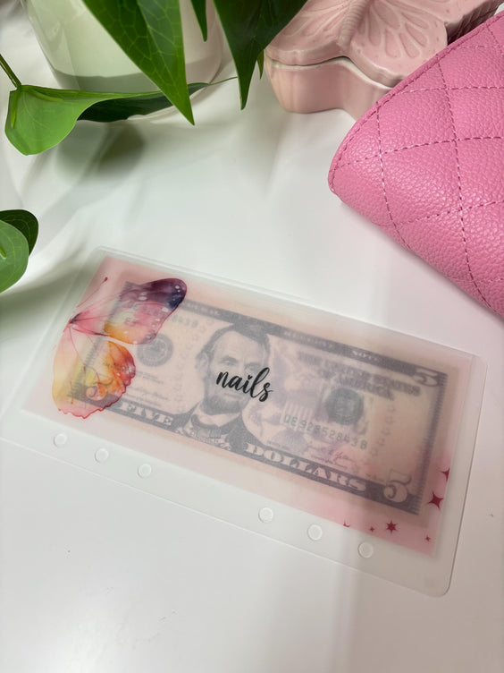 A6/Personal Butterfly Custom envelopes, Vellum cash envelopes, A7 Cash envelopes, Frosted Cash envelopes