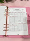 A5 Paycheck Breakdown, Laminated, Reusable, Budget Planner Inserts