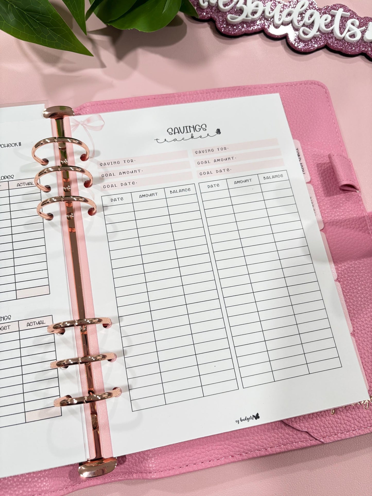 A5 Savings Tracker, Laminated, Reusable, Budget Planner Inserts, Build Your Own Budget Planner