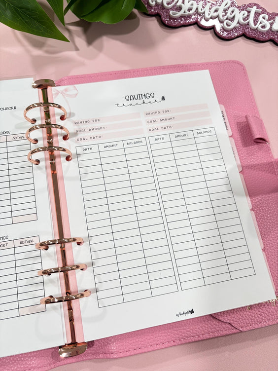 A5 Savings Tracker, Laminated, Reusable, Budget Planner Inserts, Build Your Own Budget Planner
