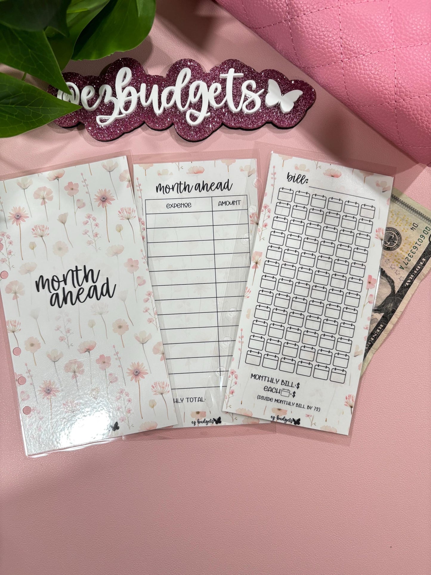 A6 Month Ahead Savings Bundle, Blush Blooms *No Binder*