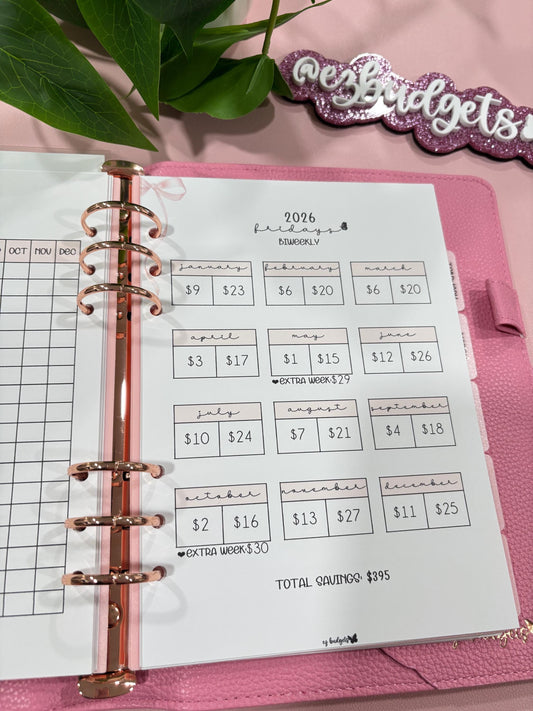 A5 2026 Fridays, Bi-Weekly, Laminated, Reusable, Budget Planner Inserts, Build Your Own Budget Planner