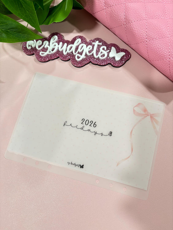 A5 Vellum Envleopes For Budget Planner, Build Your Own Budget Planner, 2026 Fridays, Catch the Butterflies, 30 Day Savings