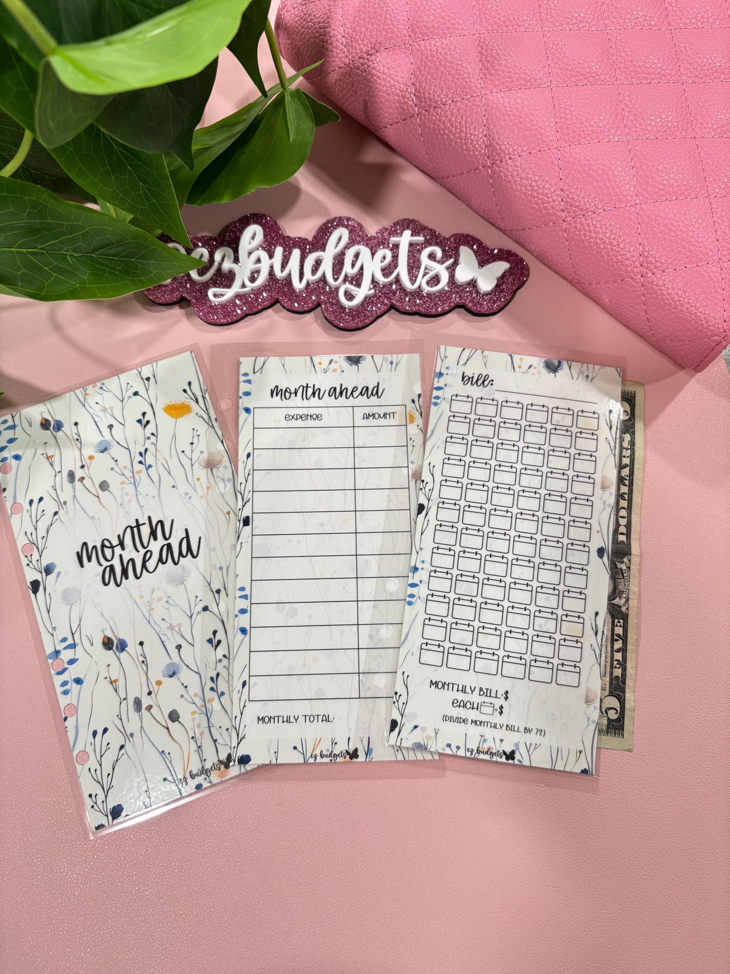 A6 Month Ahead Savings Bundle, Wildflowers *No Binder*