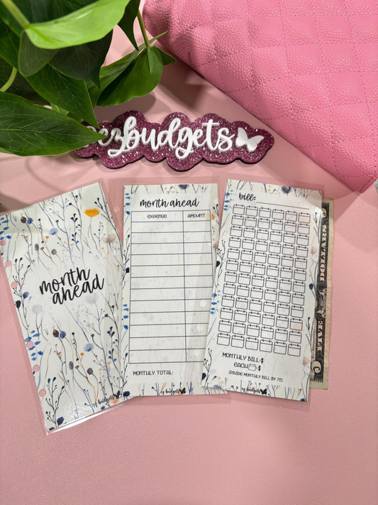 A6 Month Ahead Savings Bundle, Wildflowers *No Binder*
