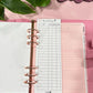 A5 Bills Bookmark, Laminated, Reusable, Budget Planner Inserts, Build Your Own Budget Planner