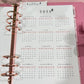 A5 Year at a glance, Laminated, Reusable, Budget Planner Inserts, Build Your Own Budget Planner
