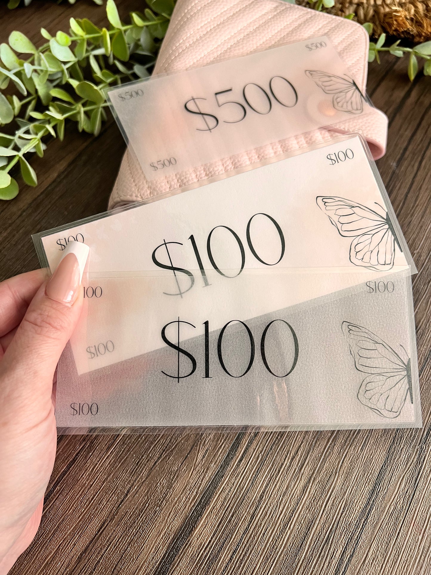 Butterfly Placeholders For Cash Stuffing